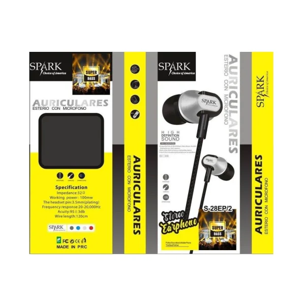 AURICULARES ESTÉREO CON  MICRÓFONO  S-28EP/2