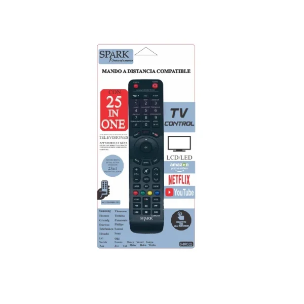 MANDO TELEVISIÓN 25 EN 1 UNIVERSAL TV REMOTE S-9RC/25