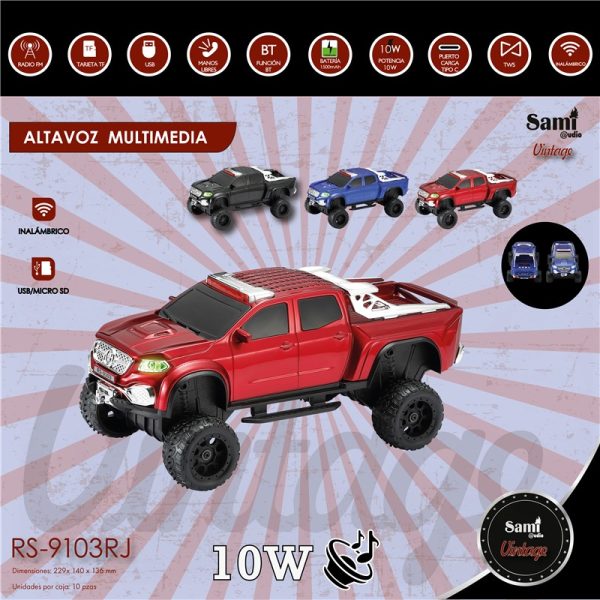 SAMI VINTAGE CAR SPEAKER RED 4X4 MULTIMEDIA 10W